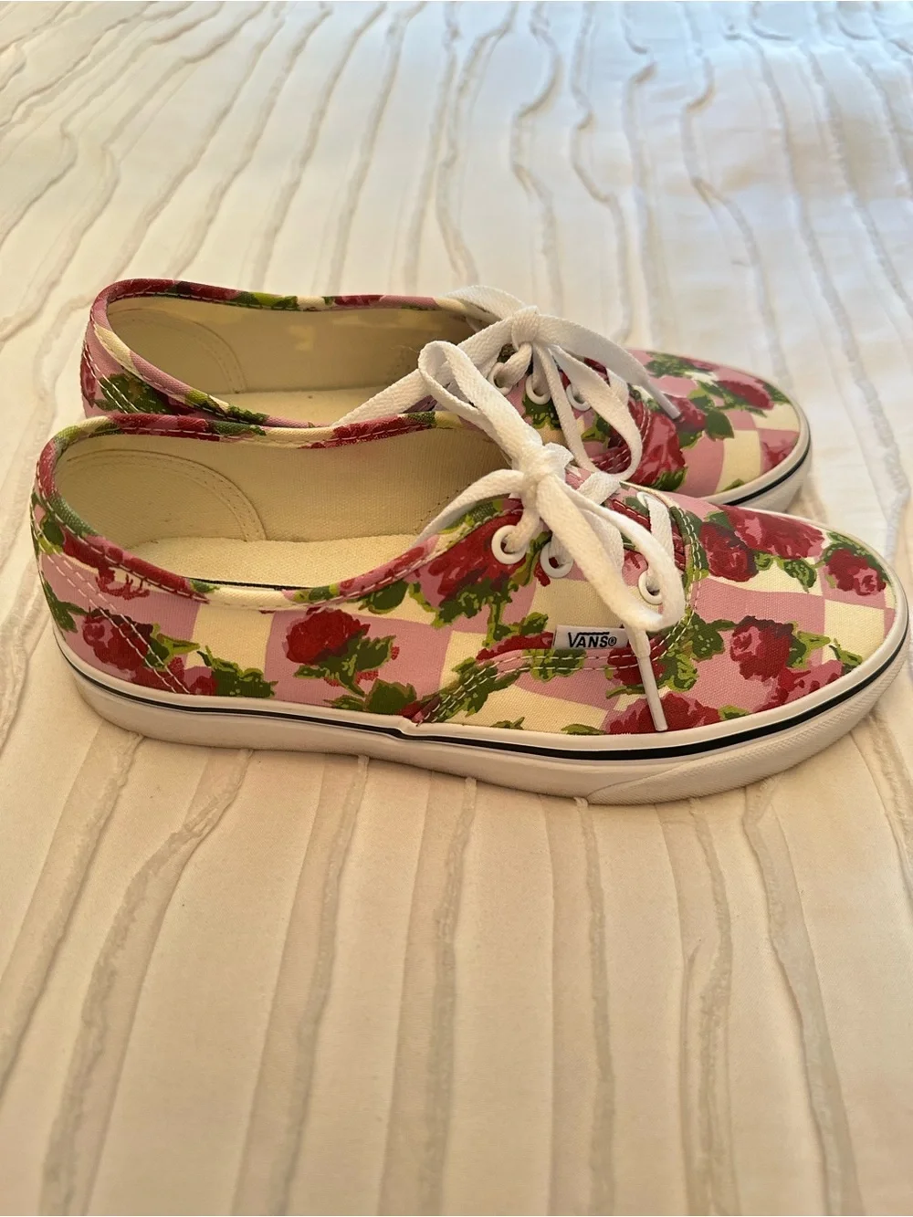 Vans Pink Floral Canvas Sneakers